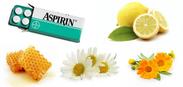 Аспирин с мёдом, лимоном, календулой и ромашкой
