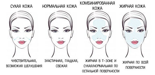 Разные типы кожи лица у женщин