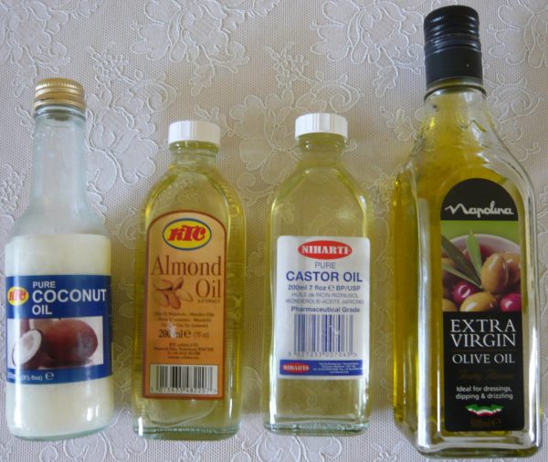 Миндальное, кокосовое, касторовое и оливковое масла