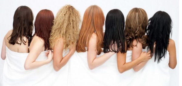 Девушки с разным типом волос