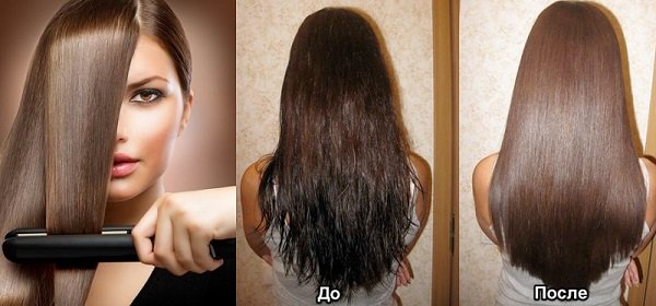 Выпрямление волос утюжком