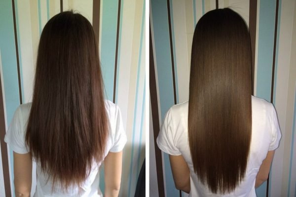 До и после ламинирования волос