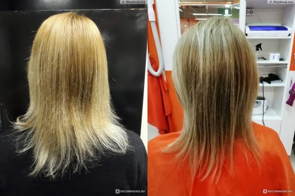 Фото до и после полировки волос