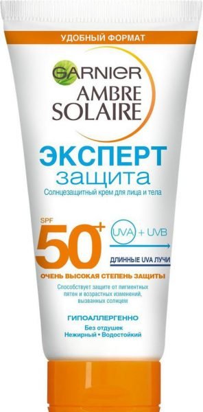 Солнцезащитный крем для лица и тела Эксперт-защита от Garnier Ambre Solair