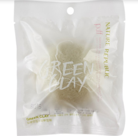 Спонж конняку Beauty Tool Natural Jelly Cleansing Puff (Green Clay) от Nature Republic